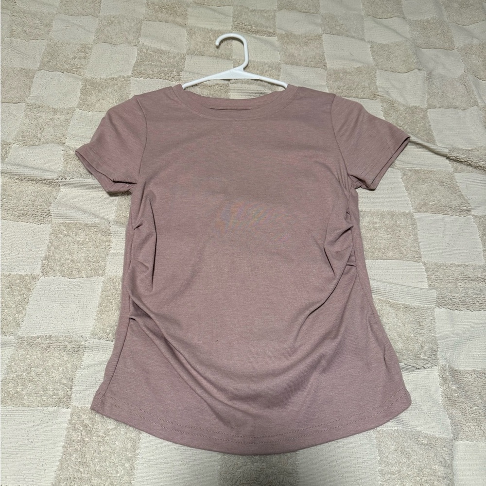 Women's Mauve Scrunched T-Shirt